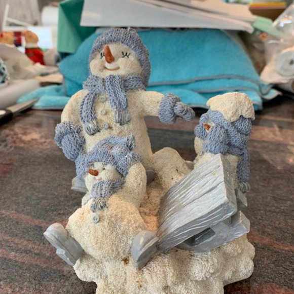 1999 Encore Snow Buddies "Crash Landing" Snowman Figurine - Picture 2 of 7